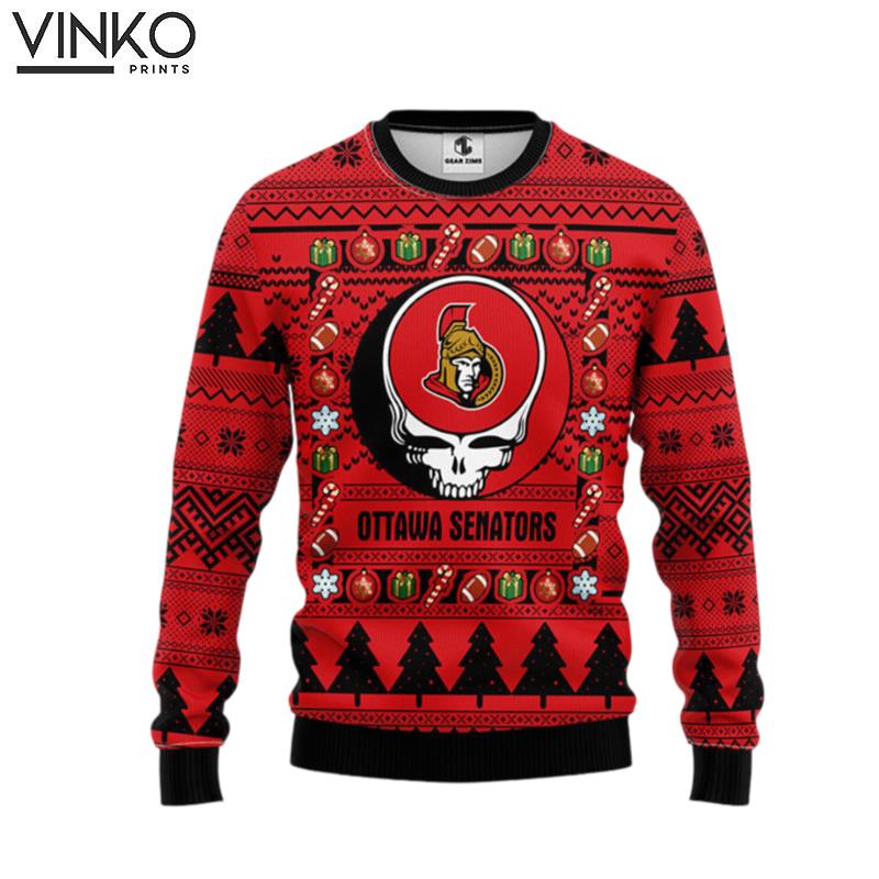 Ottawa Senators Grateful Dead Ugly Ugly Christmas Sweater