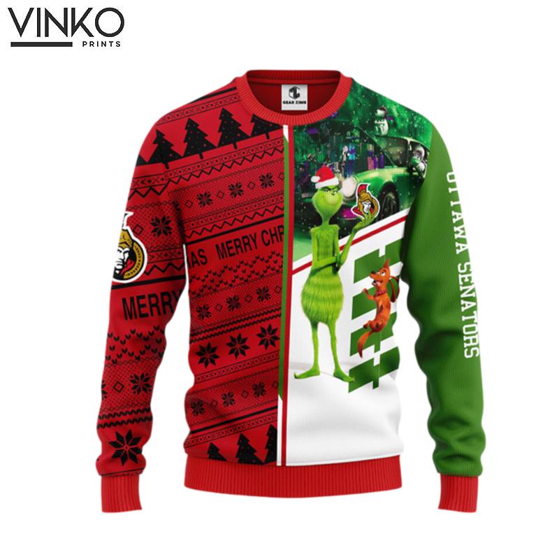 Ottawa Senators Grinch Scoobydoo Ugly Christmas Sweater