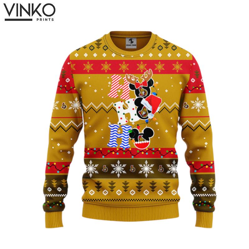 Ottawa Senators Hohoho Mickey Ugly Christmas Sweater