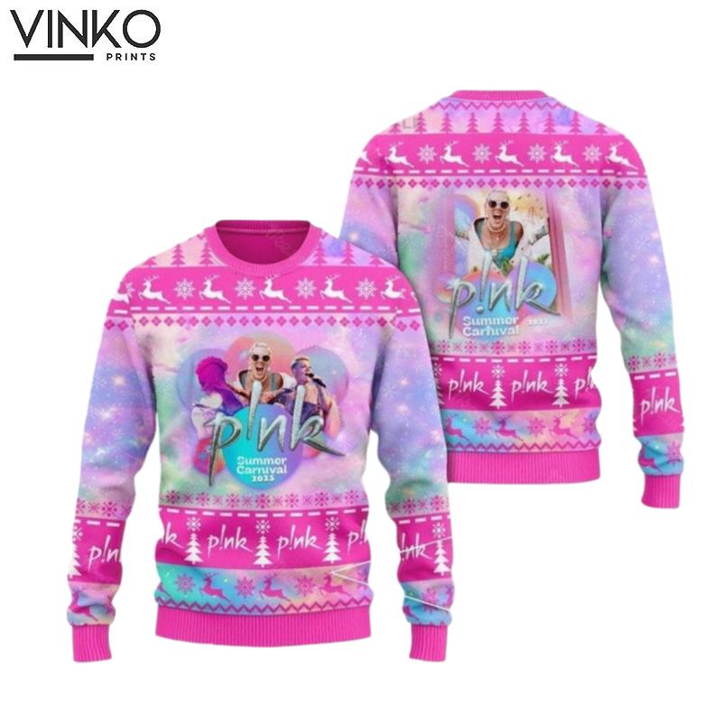 P nk Summer Carnival 2023 Trustfall Album Ugly Christmas Sweater