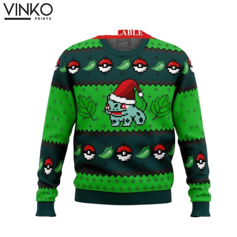 PKM Bulbasaur Ugly Christmas Sweater