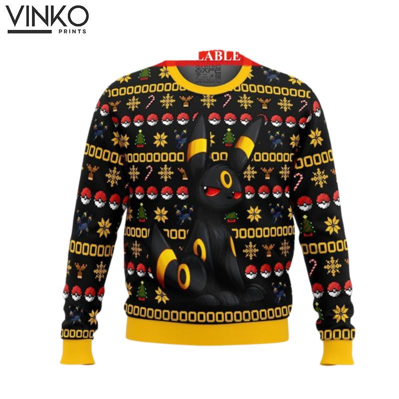 PKM Christmas Umbreon Unisex Ugly Christmas Sweater