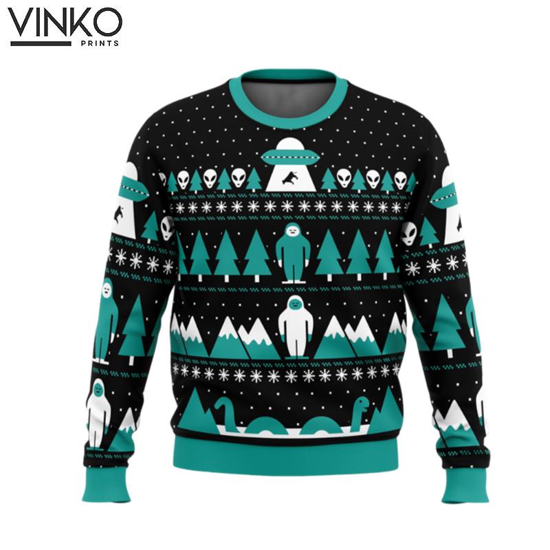 Paranormal Xmas Alien Ugly Christmas Sweater