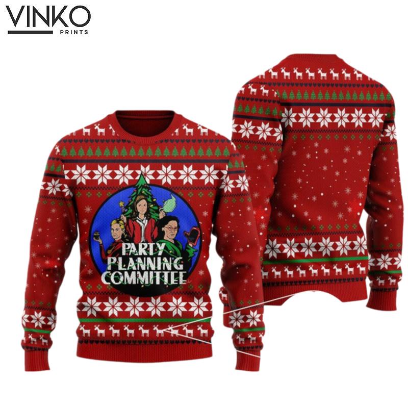 Party Planning Committee 3D Shirt TV Series Ugly Christmas Sweater