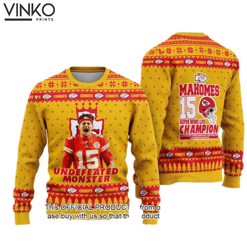 Patrick Mahomes Chiefs Football Ugly Christmas Sweater