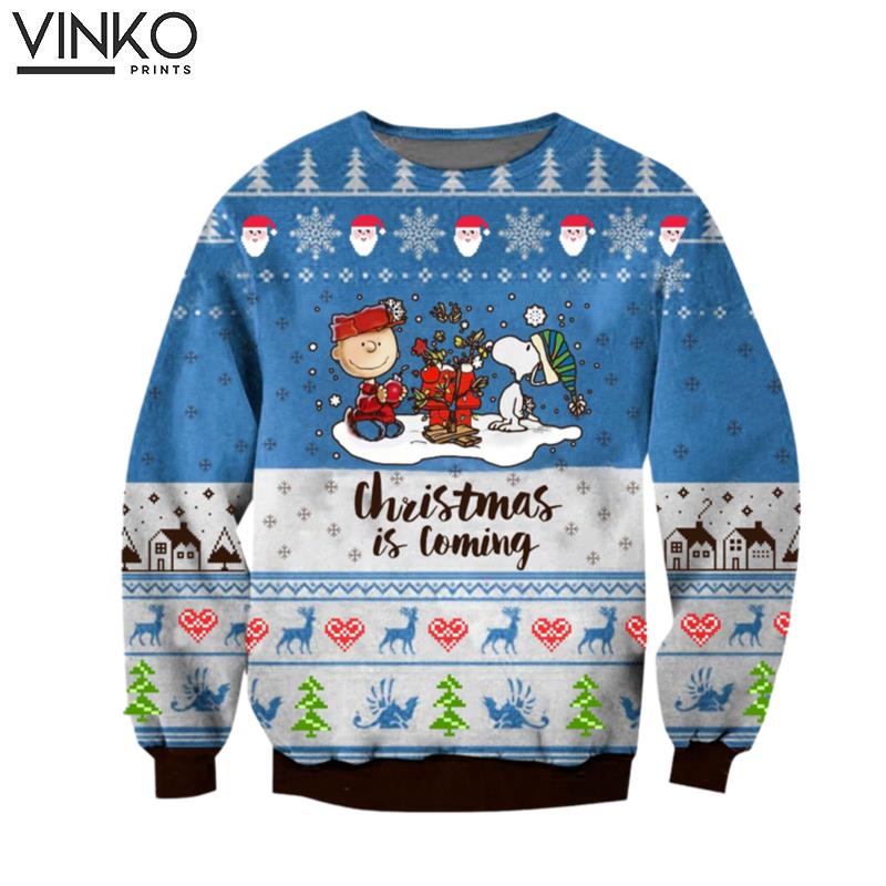 Peanut Snoopy Christmas Is Coming Ugly Christmas Sweater