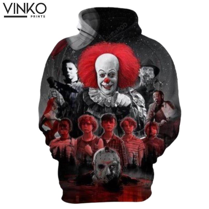 Pennywise Jason Freddy Myers It Horror Movies Hoodie