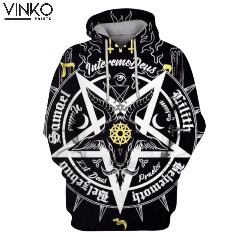 Pentagram Baphomet Occult Illustration Hoodie