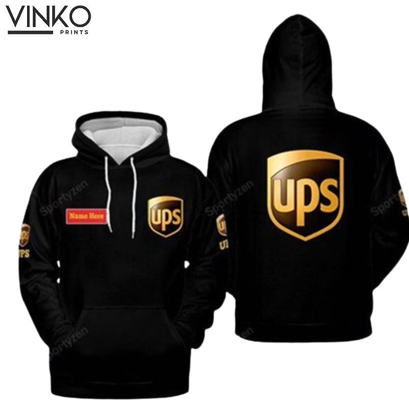 Personaliezd Simple Ups Parcel Service Logo Black Brown Hoodie