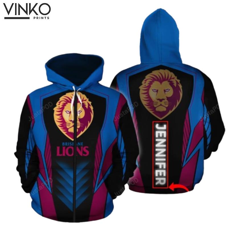 Personalized Afl Brisbane Lions Custom Name Hoodie