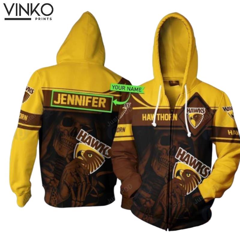 Personalized Afl Hawthorn Custom Name Hoodie