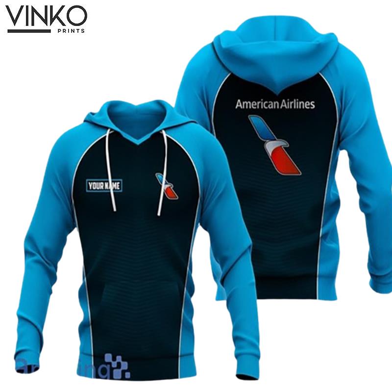 Personalized American Airlines Logo Blue And Black Hoodie