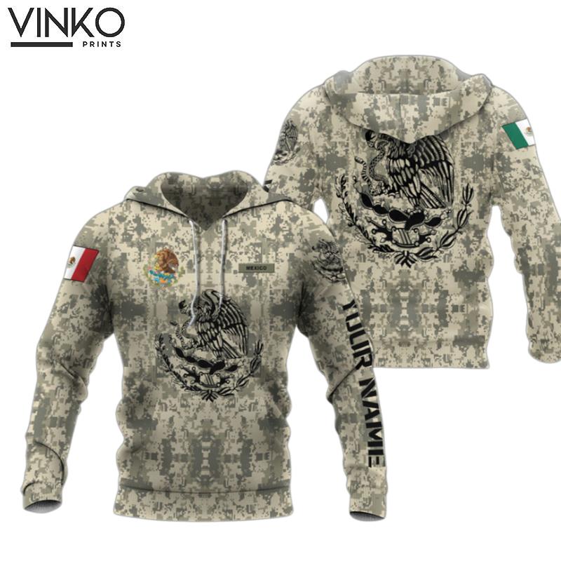 Personalized Awesome Mexican Army Camo Hoodie