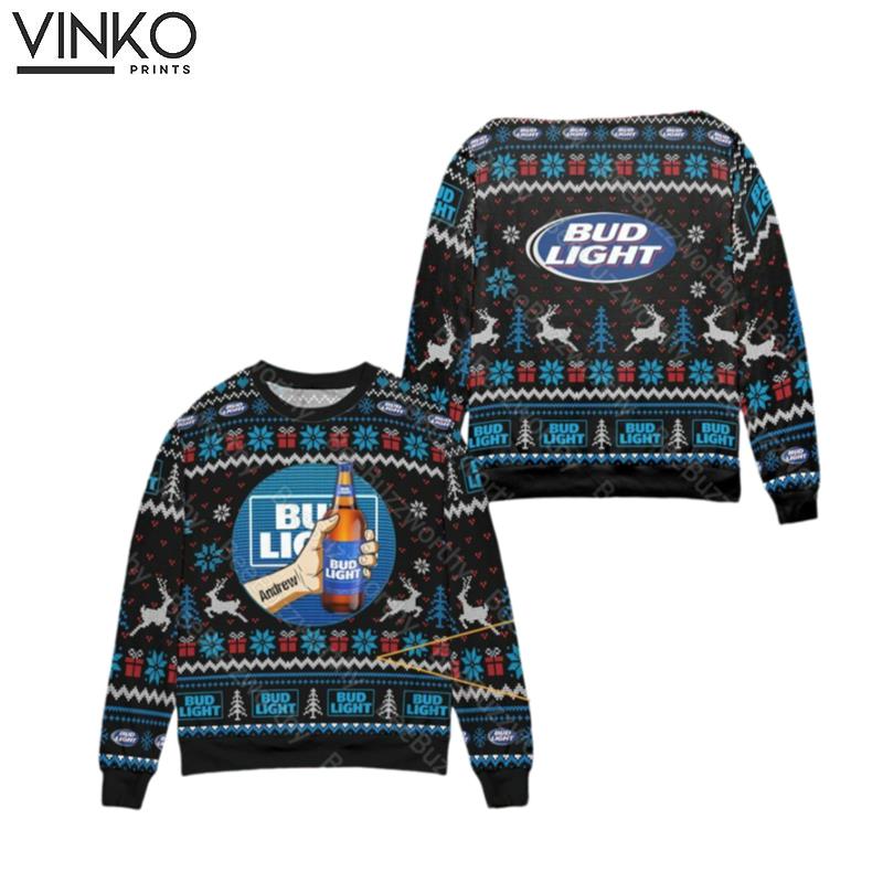 Personalized Bud Light Unisex Bud Light Unisex Ugly Christmas Sweater