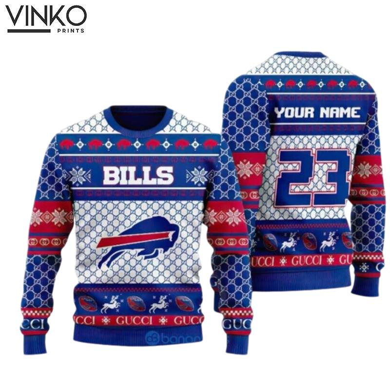 Personalized Buffalo Bills Football Ugly Christmas Sweater