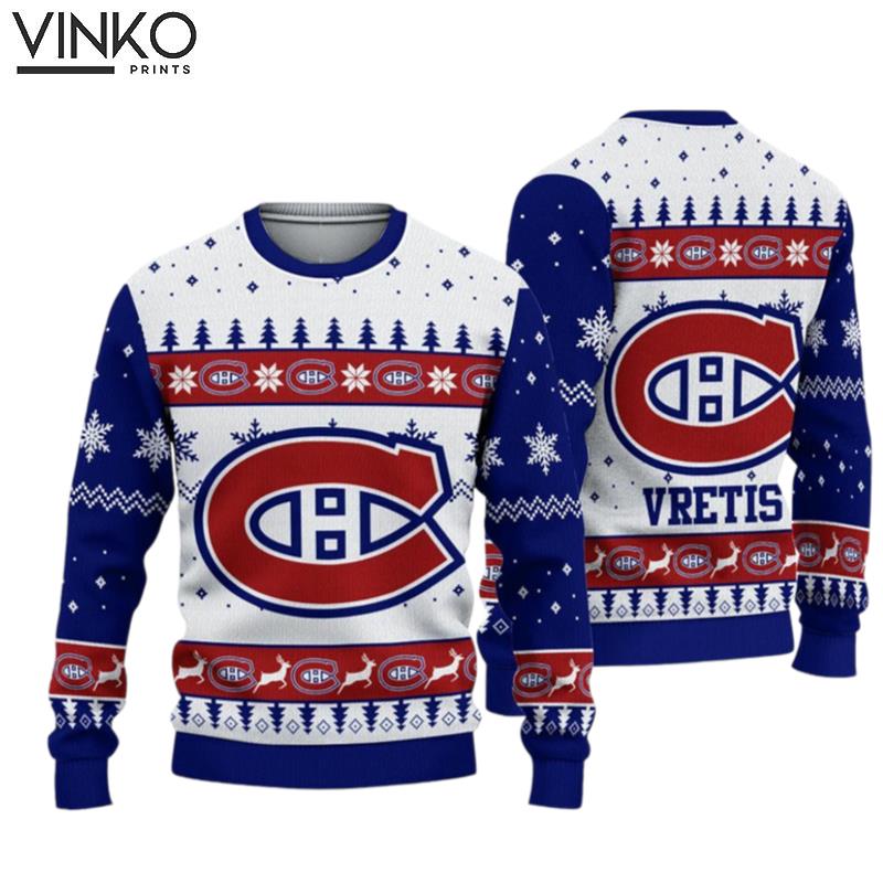 Personalized Canadiens Ice Hockey Ugly Christmas Sweater