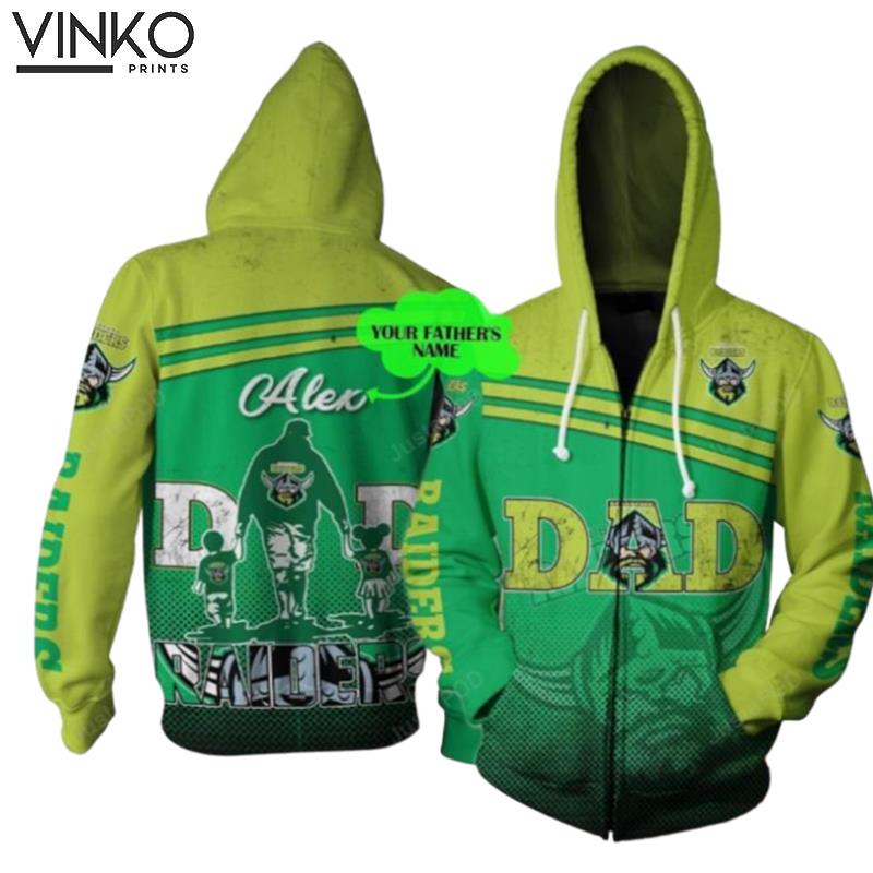 Personalized Canberra Raiders Dad Custom Name Hoodie