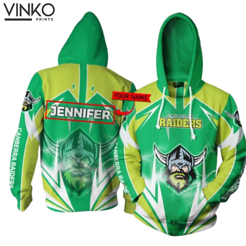 Personalized Canberra Raiders Lightning Custom Name Hoodie