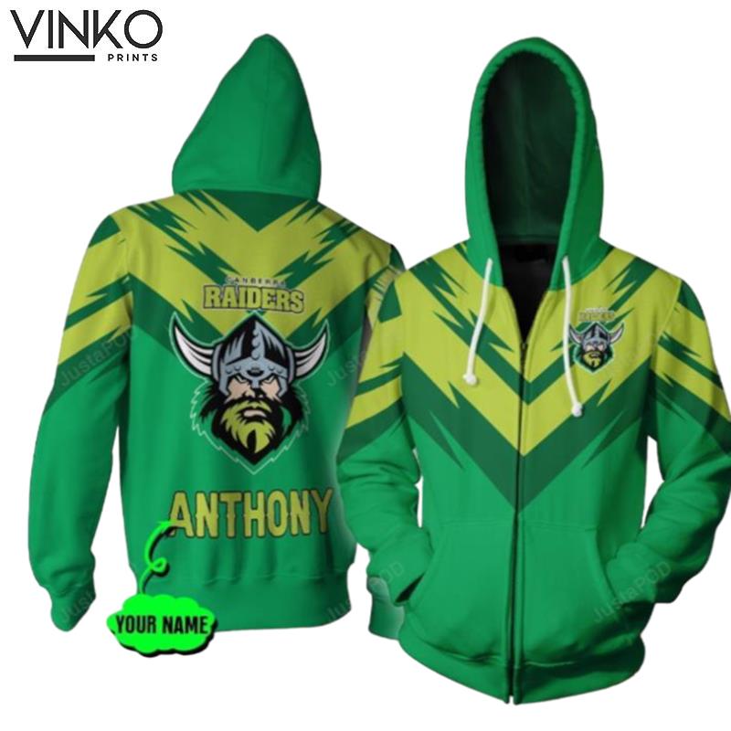 Personalized Canberra Raiders Ziczac Custom Name Hoodie