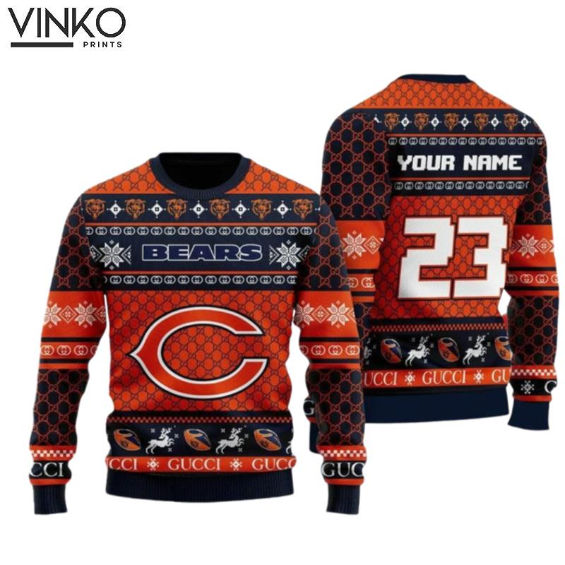 Personalized Chicago Bears Football Ugly Christmas Sweater