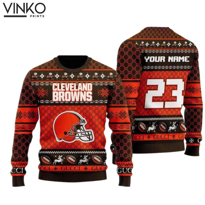 Personalized Cleveland Browns Football Ugly Christmas Sweater