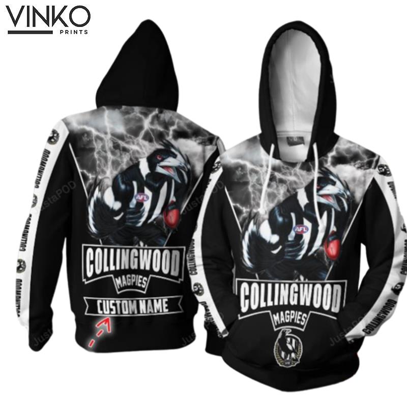 Personalized Collingwood Football Club Afl Mascot Custom Name Hoodie