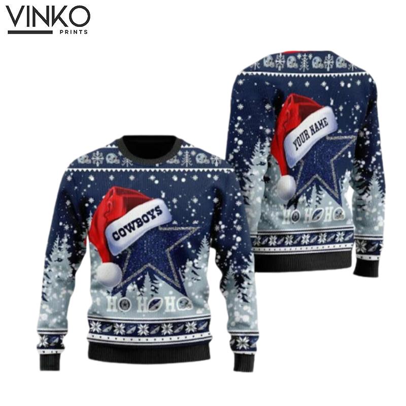 Personalized Cowboys Football Ugly Christmas Sweater