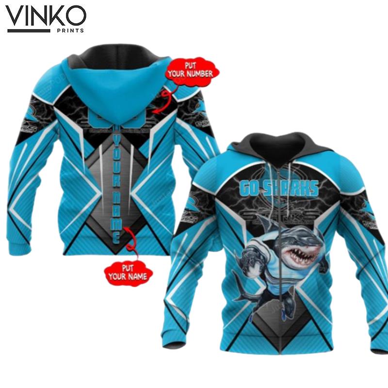 Personalized Cronulla Sutherland Sharks Nrl Custom Name Hoodie