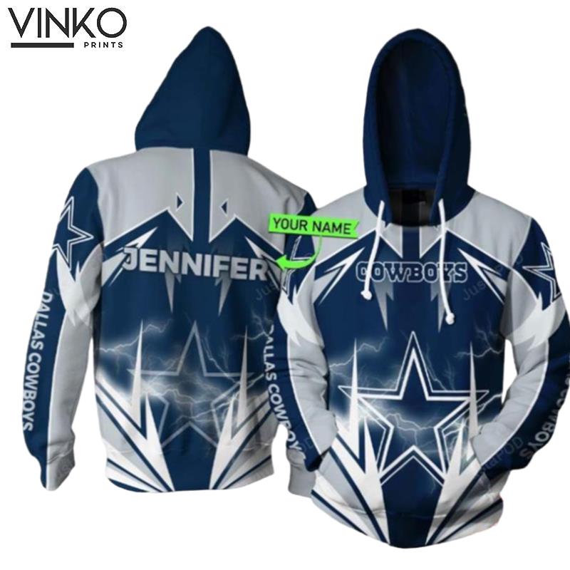 Personalized Dallas Cowboys Lightning Custom Name Hoodie