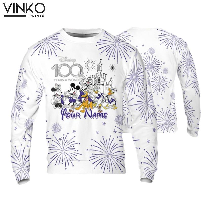 Personalized Disney Castle 100 Years 3D Ugly Christmas Sweater