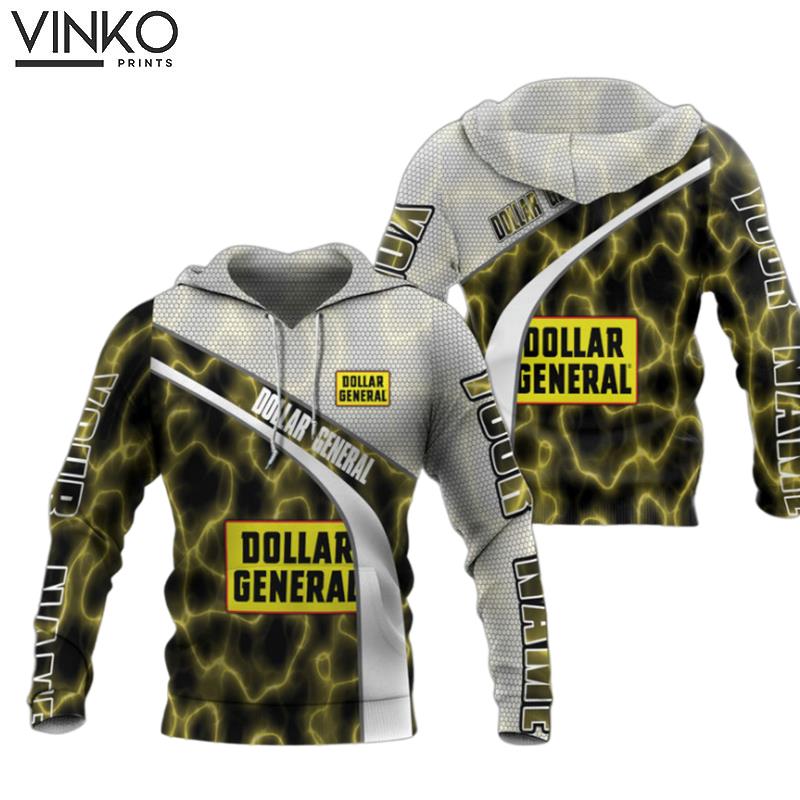 Personalized Dollar General White Yellow Hoodie