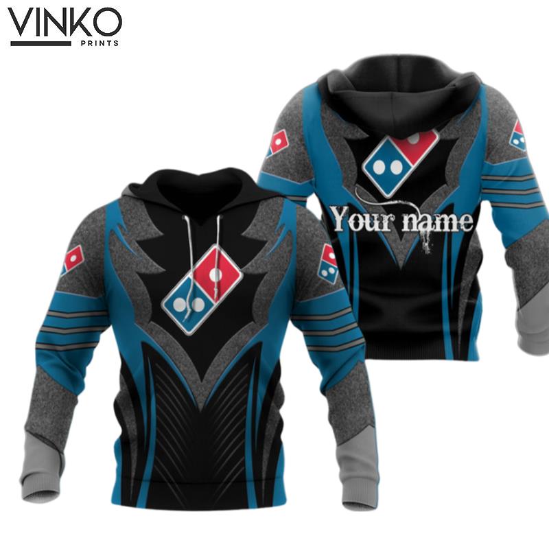 Personalized Dominos Pizza Black And Blue 2 Hoodie