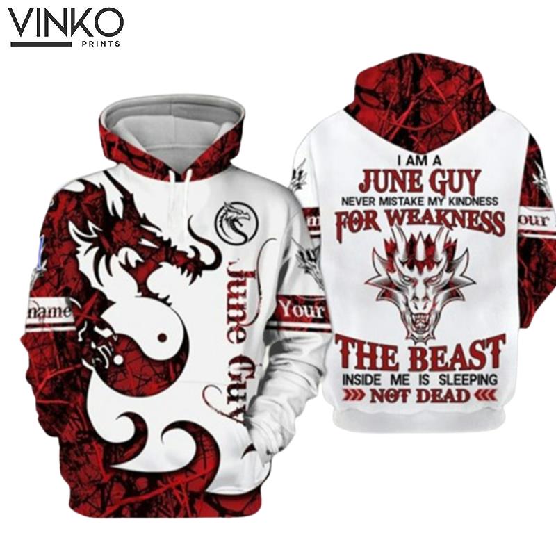 Personalized Dragon I Am A June Guy Hoodie