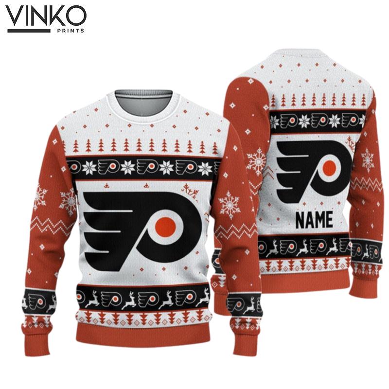 Personalized Flyers Ice Hockey Ugly Christmas Sweater