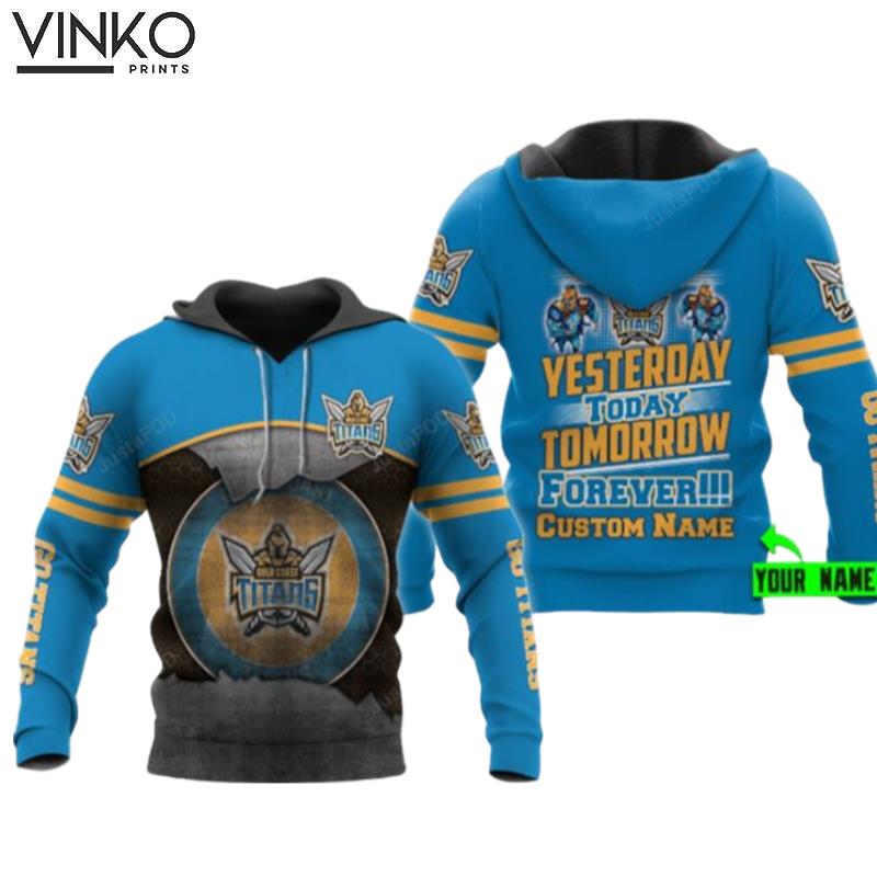 Personalized Gold Coast Titans Nrl Custom Name Hoodie