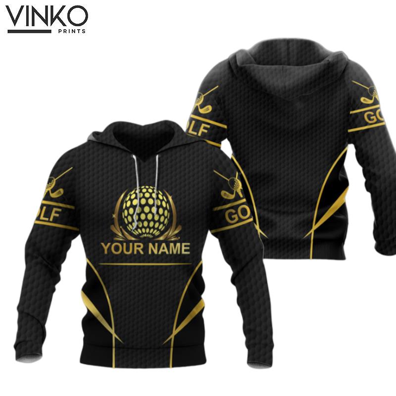 Personalized Golden Golf Hoodie