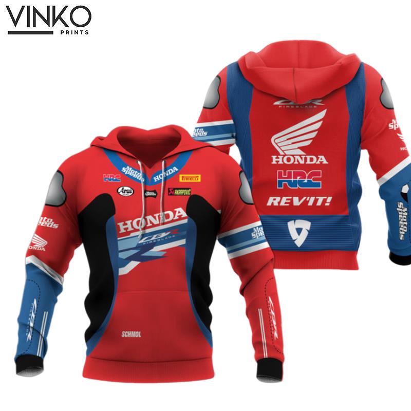 Personalized Honda Racing Wsbk Red Hoodie