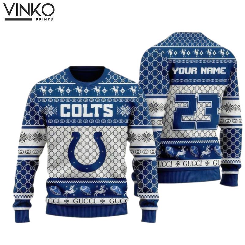 Personalized Indianapolis Colts Football Ugly Christmas Sweater