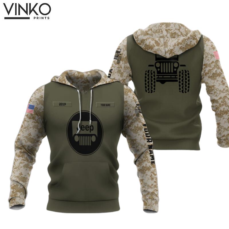 Personalized Jeep Camo Army Color Hoodie