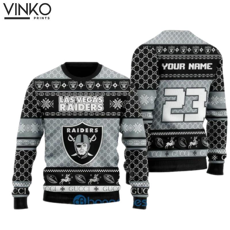 Personalized Las Vegas Raiders Football Ugly Christmas Sweater