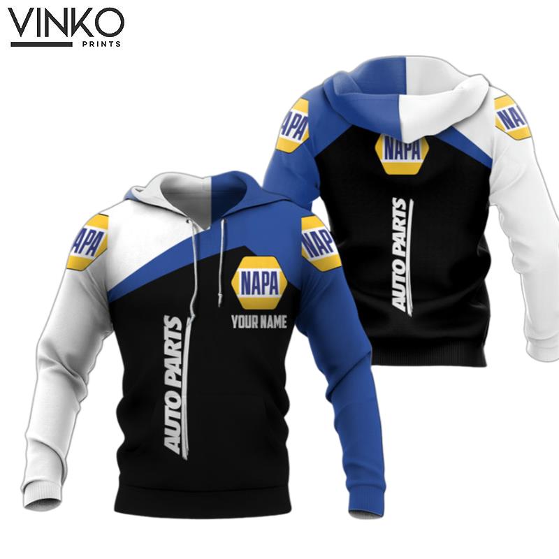 Personalized Logo Napa Auto Parts My Heart Black White And Blue Hoodie