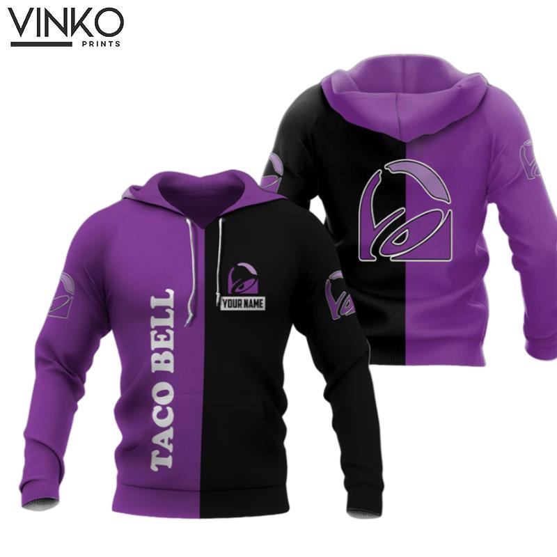 Personalized Logo Taco Bell My Heart Black And Purple 2 Hoodie