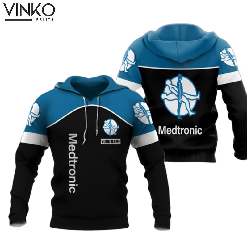 Personalized Medtronic Logo In My Heart Black And Blue Hoodie