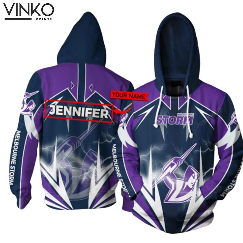 Personalized Melbourne Storm Lightning Custom Name Hoodie