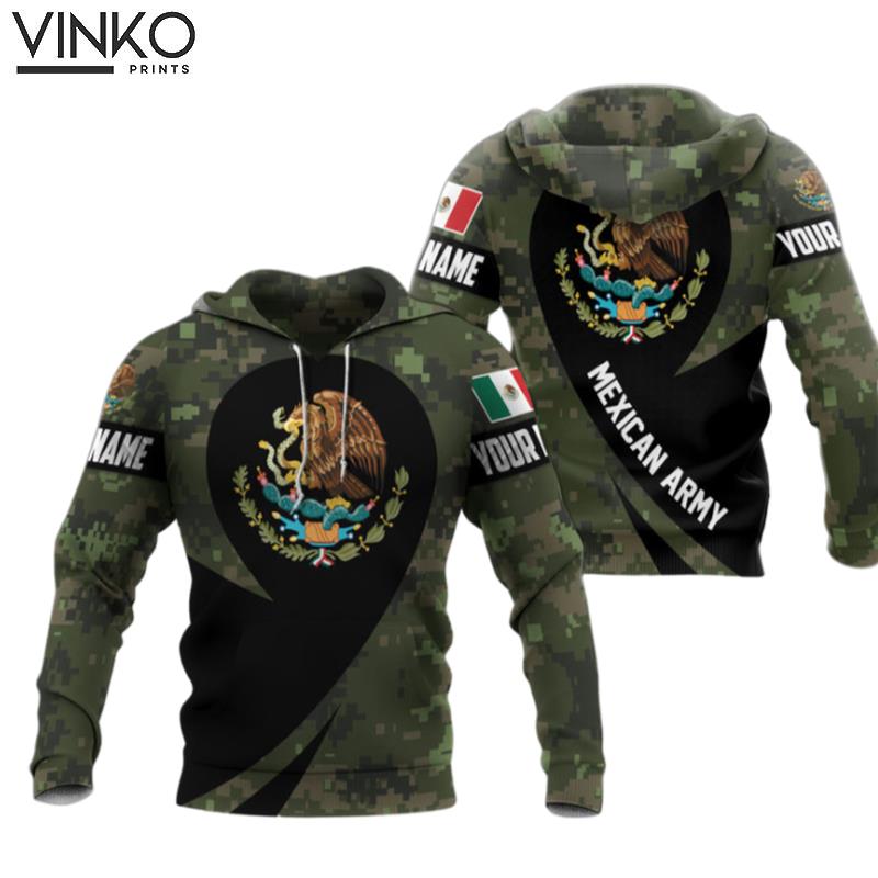 Personalized Mexican Army Camo Hoodie