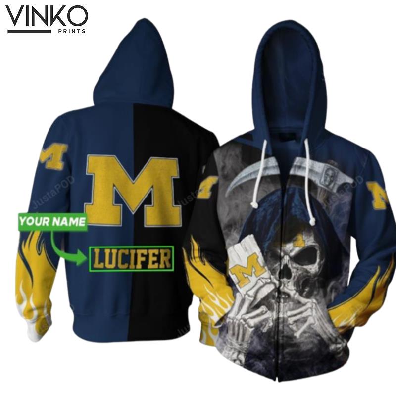 Personalized Michigan Wolverine Custom Name Hoodie