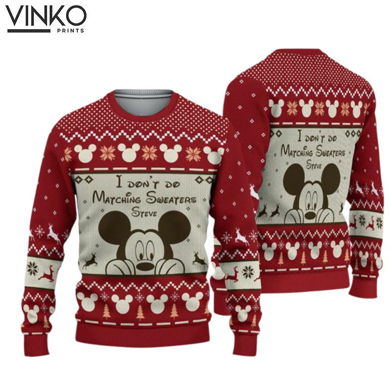 Personalized Mickey And Minnie Disney Christmas 3D Ugly Christmas Sweater