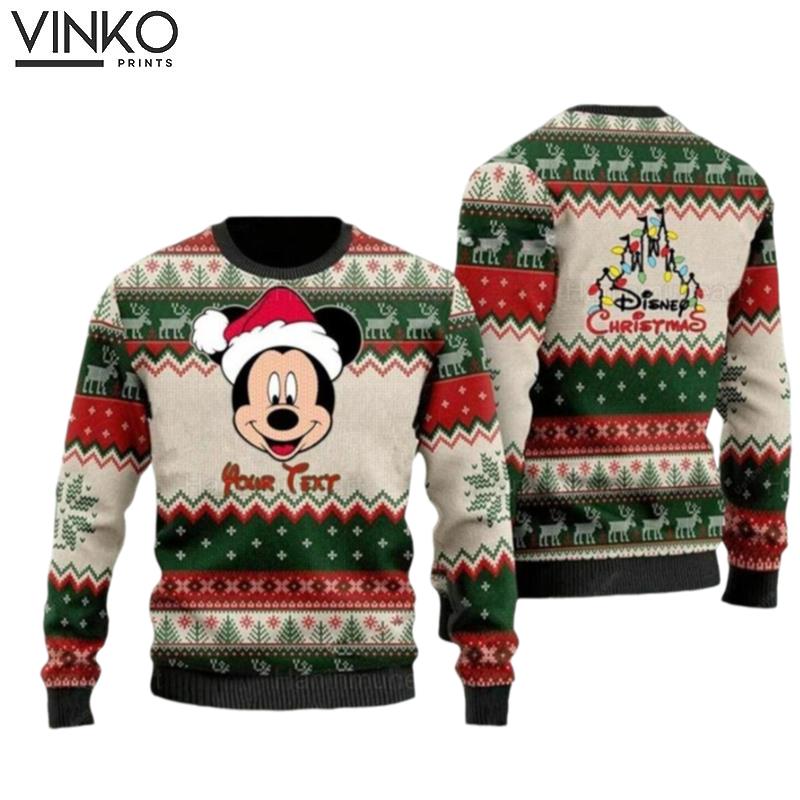 Personalized Mickey Disney Mickey Mickey Xmas Ugly Christmas Sweater