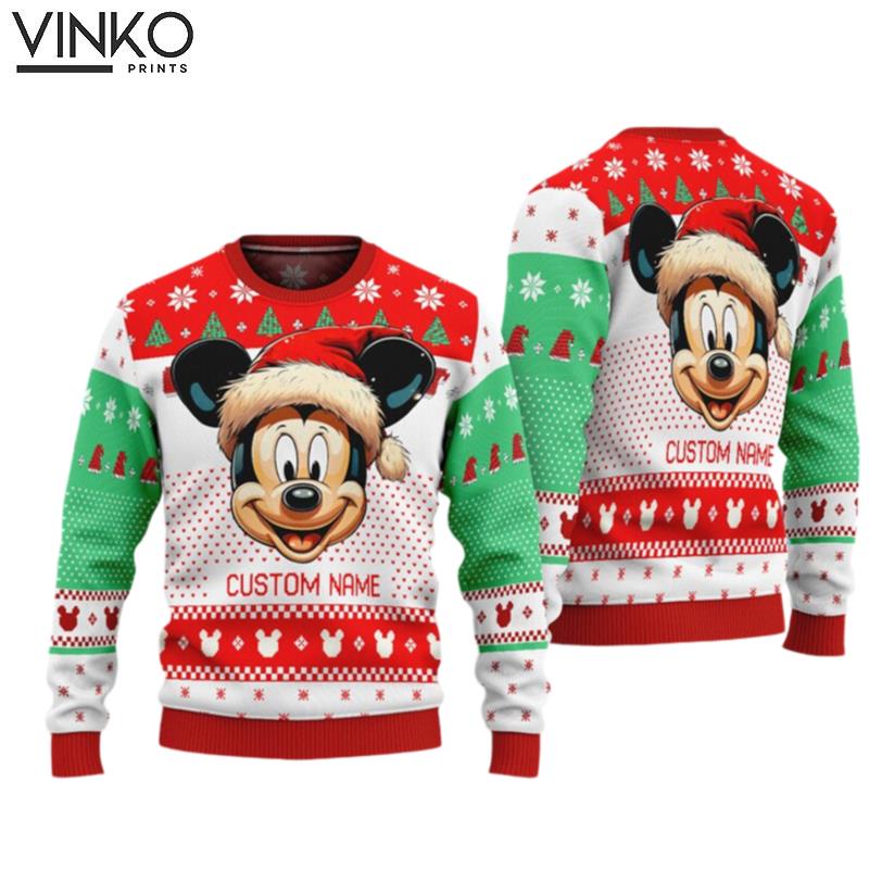 Personalized Mickey Mouse Christmas Is Coming 3D Ugly Christmas Sweater