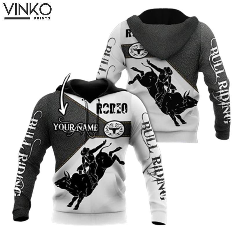 Personalized Name Bull Riding Hoodie